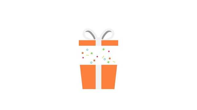 gift box shape icon animation video on transparent background.