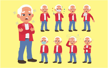 Sick old people with different symptoms