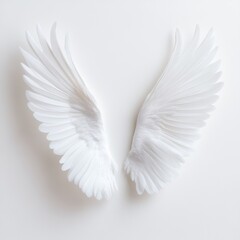 Elegant White Wings Isolated on Soft Neutral Background