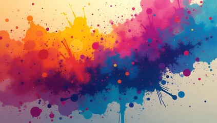 Fototapeta premium Emotional Digital Paint Splatters in Abstract Forms, Customed Quality, Extended Version