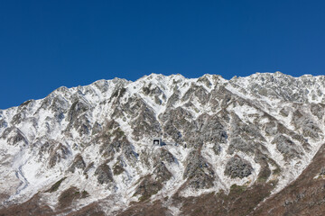 snow covered mountains in winter