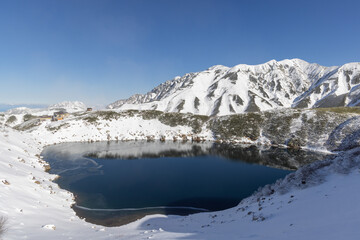 snow covered mountains