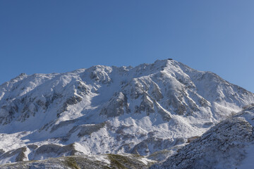 snow covered mountains