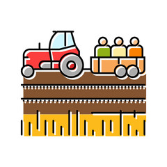 Fototapeta premium hayride autumn color icon vector. hayride autumn sign. isolated symbol illustration