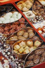 Assorted Colorful Turkish Delight Cubes on a White Plate