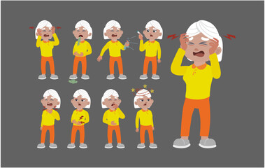 Sick old people with different symptoms
