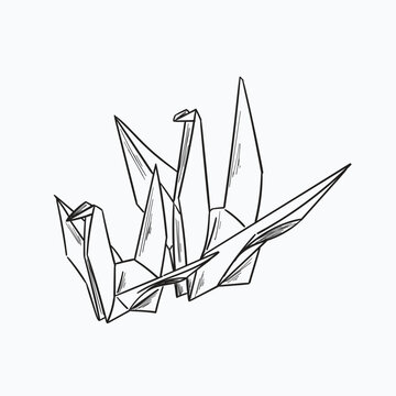 recommend clip art: paper origami line art, japanese origami