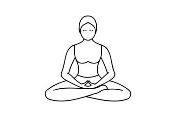 Meditation pose | isolated vector silhouette illustration on white background