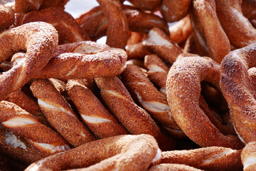 Turkish Bagel Simit selling in a van 