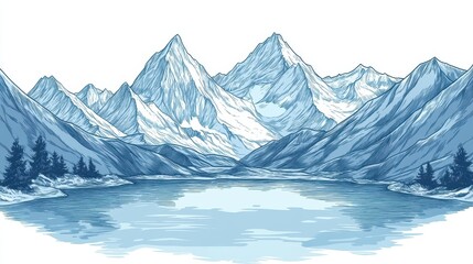 Majestic Mountain Landscape with Tranquil Lake Reflection