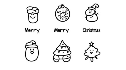 Simple Christmas Characters And Ornaments Design