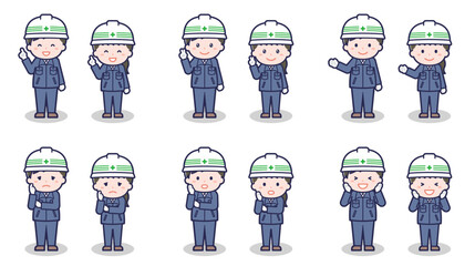 工事作業員の男女 03