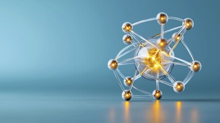 Glowing Atom 3D Render, Science Background | Abstract backgrounds