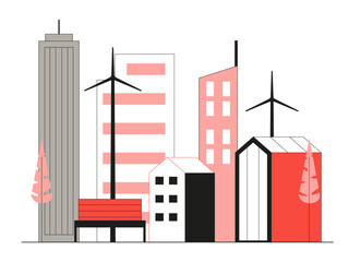 Obraz premium City landscape. City illustration. Flat vector illustrations