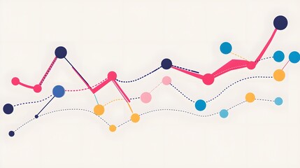 Naklejka premium A line chart showing the adoption rates of key marketing platforms and tools over the last five years