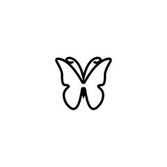 black and white butterfly icon shape