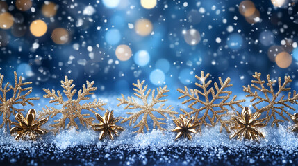Christmas snowflake background, Snowing sky, Snowy blue background with falling snowflakes. Christmas winter snowfall with white snow flakes. Snow background blue. Christmas snowfall with defocused. 