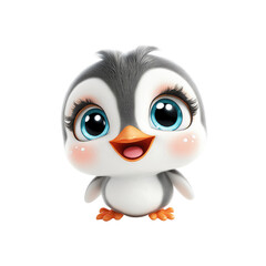 Fototapeta premium Adorable 3D Render of a Happy Baby Penguin Chick