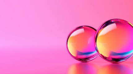 Colorful glass orbs reflecting light creative photography bright background contemporary art close-up view vivid concept