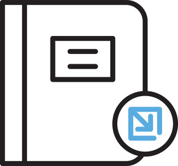 Book and Link Line Icon
