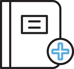 Book and Add Line Icon
