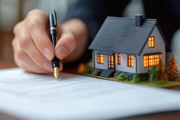 Signing a Real Estate Contract by a Businessman