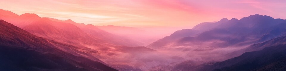 Obraz premium Pink and Purple Mountain Range at Sunset
