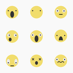 Fototapeta premium Surprised emoji set for social media and chat