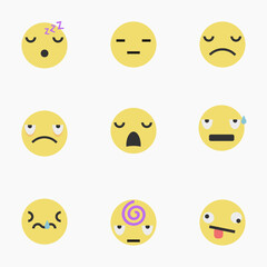 tired emoji set for social media and chat