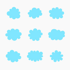 flat cloud icons set