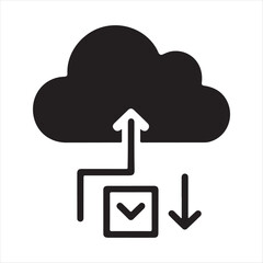Cloud with upload/download arrows. The download and upload to the cloud icon.