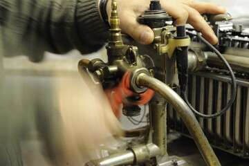 closeup on hands of a worker
