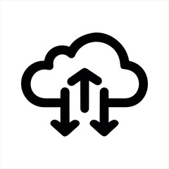 Cloud with upload/download arrows. The download and upload to the cloud icon.