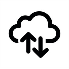 Cloud with upload/download arrows. The download and upload to the cloud icon.