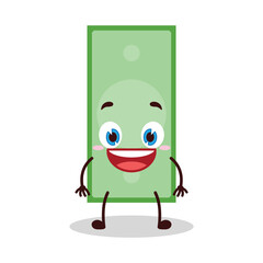cute happy expression of paper money cartoon character