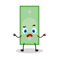cute don't know expression of paper money cartoon character
