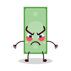cute provoked expression of paper money cartoon character