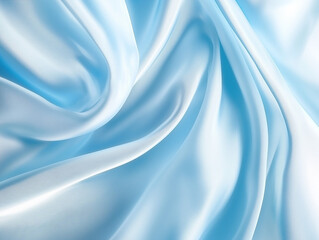 Obraz premium Flowing blue fabric suspended in mid-air with gentle waves