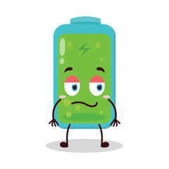 cute silent expression of full battery cartoon character