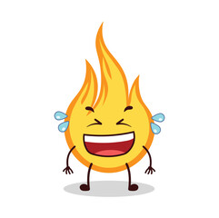 cute laugh out loud expression of fire cartoon character