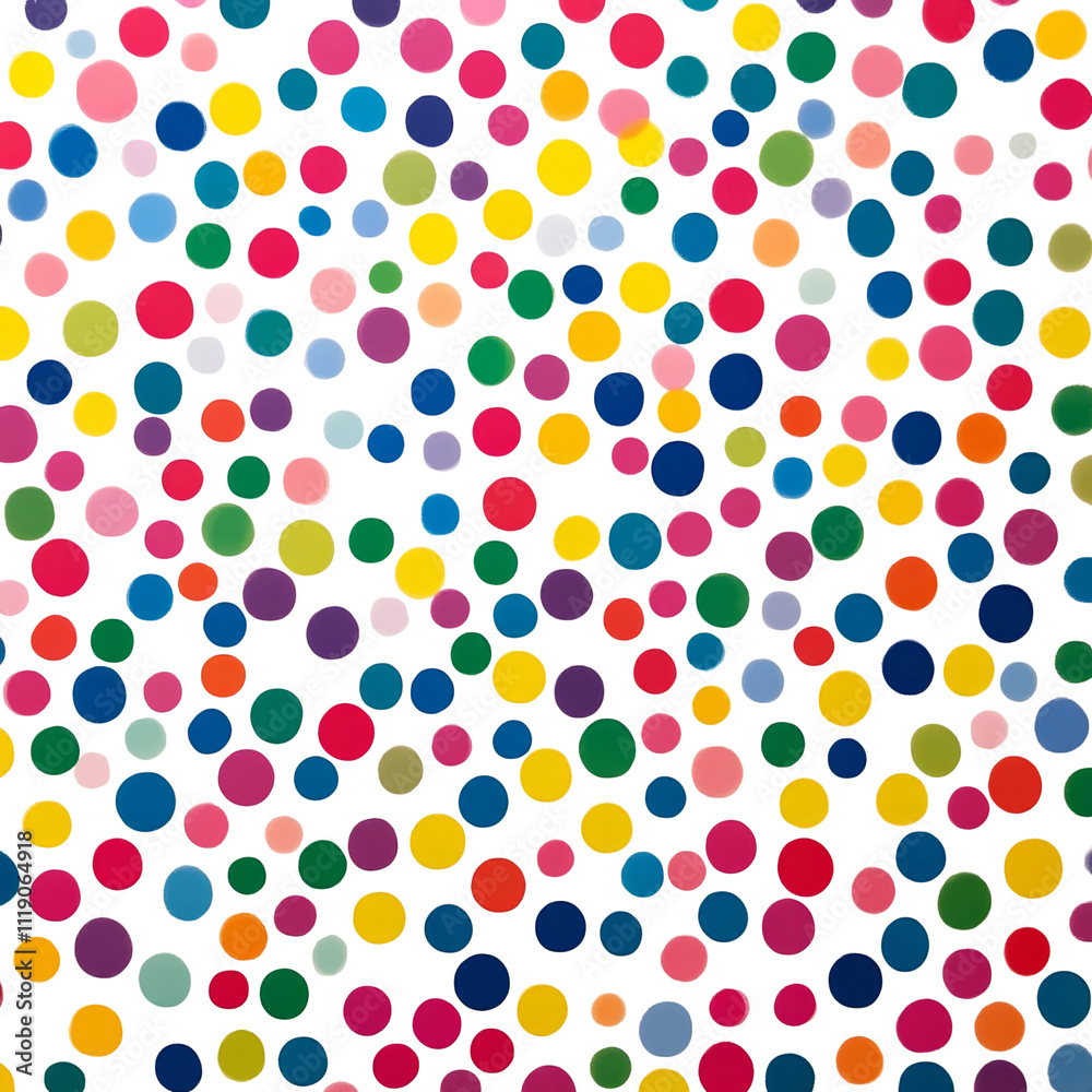 Poster colorful polka dot pattern on transparent background