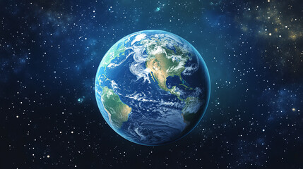 Obraz premium Blue marble of Earth floating in space with swirling clouds and vibrant oceans