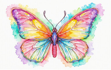 Fototapeta premium butterfly on a white background multicolor butterfly