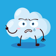 cute weird expression of cloud cartoon character