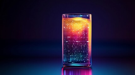 Radiant Digital Realm Luminous Particles Swirling in a Captivating Futuristic Landscape