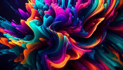 abstract rainbow gradient 3d wallpaper, textured background for presentation Colorful Abstract Swirl With Vivid Dynamic Brush Strokes Art Design