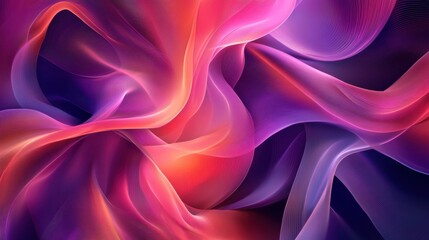 Obraz premium Vibrant abstract flowing waves in purple and pink tones