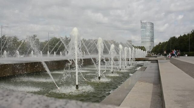 
Fountain in the park of the 300th anniversary of St. Petersburg. Russia