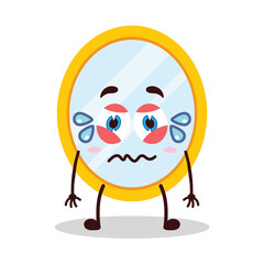 cute upset expression of mirror cartoon character