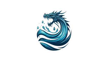 water dragon logo design